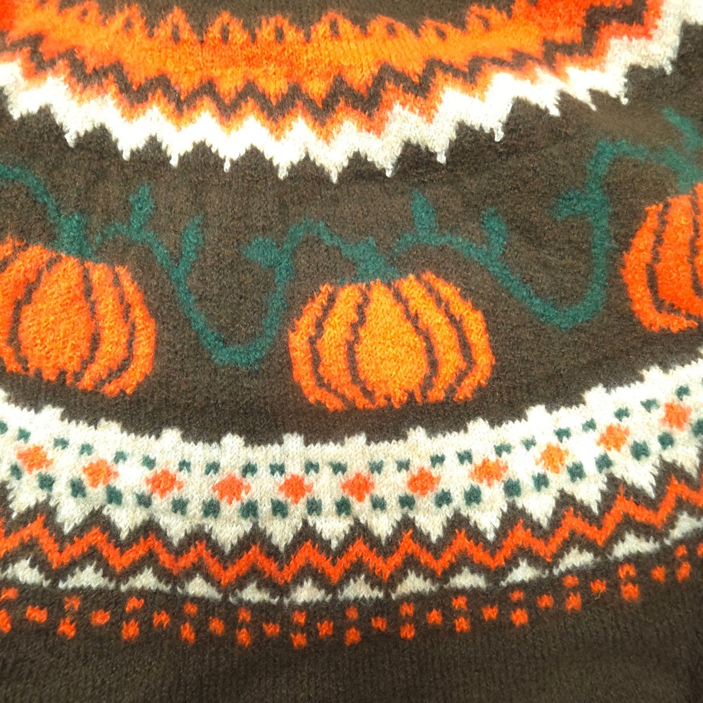 Vince Camuto Womens Brown Pumpkin Fair Isle Halloween Sweater XL SV7755201 NEW - Picture 8 of 8